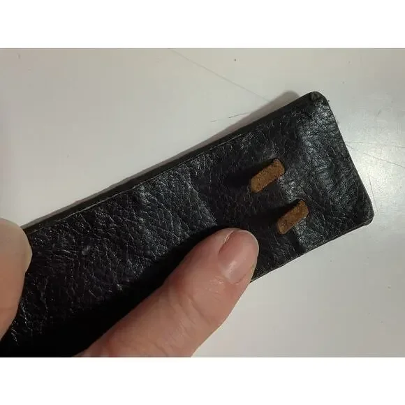 80s Nina Arjani Medium Leatherock Belt Rhinestones & Pearls Leather - Picture 8 of 10